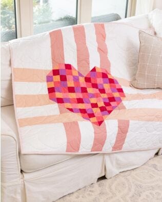 GO! Heart Weave Throw Quilt Pattern