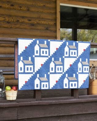 GO! Log Schoolhouse Throw Quilt Pattern