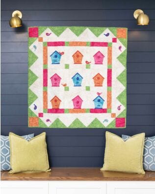 GO! Birdhouse Nine Patch Party Throw Quilt Pattern