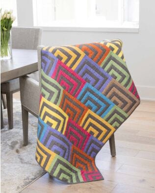 GO! Beach Cabin Condo's Throw Quilt Pattern