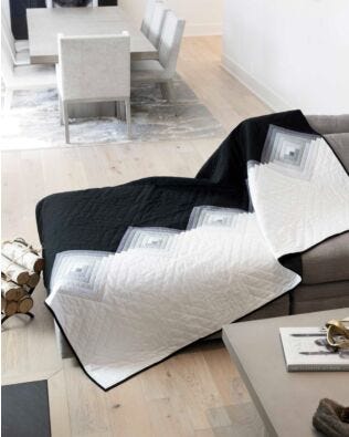 GO! Fading From Black to White Throw Quilt Pattern