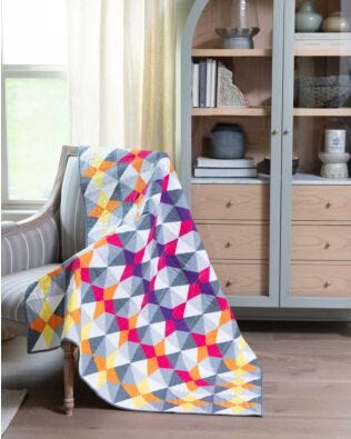 GO! Geodesic Stars Throw Quilt Pattern