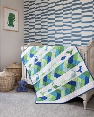GO! Dinosaur Stomp Throw Quilt Pattern