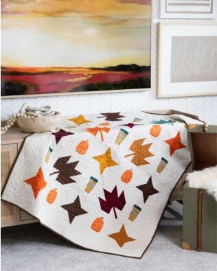 GO! Pumpkin Spice Latte Throw Quilt Pattern