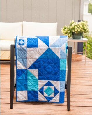 GO! I’m Just Blue All Over Throw Quilt Pattern