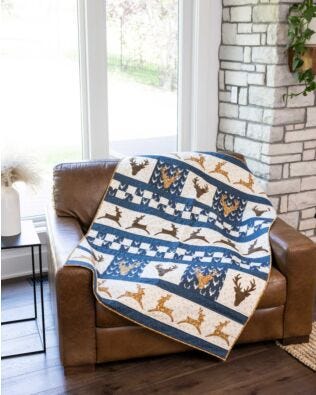 GO! Deer Cabin Throw Quilt Pattern