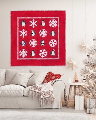 GO! Playful Penguins Throw Quilt Pattern