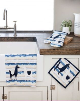 GO! Llamas in the Kitchen 3 Piece Set Pattern
