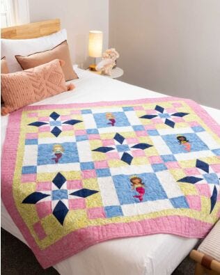 GO! Mermaid Stars Throw Quilt Pattern