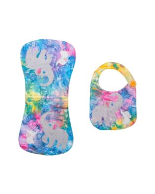 GO! Elephant Family Bib & Burp Cloth Set Pattern
