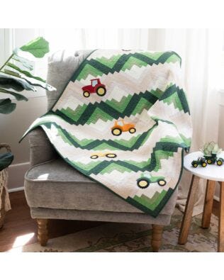 GO! Tractor Race Throw Quilt Pattern