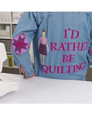 GO! I’d Rather Be Quilting Embellished Shirt Pattern