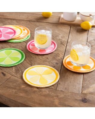 GO! Mid Century Mod Citrus Slice Coasters Pattern