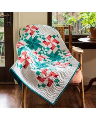 GO! Skipping Waves Throw Quilt Pattern