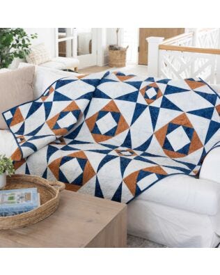 GO! Wavy Stars Throw Quilt Pattern