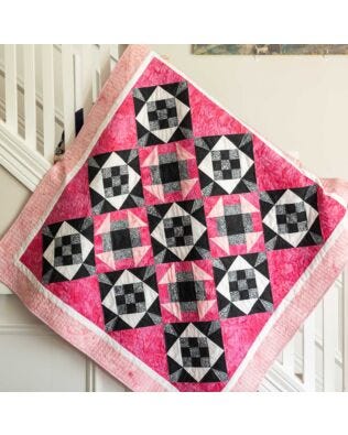 GO! Churning Nine Patch Star Throw Quilt Pattern
