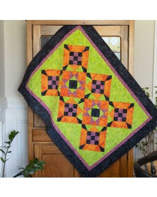 GO! Halloween Nine Patch Star Throw Quilt Pattern