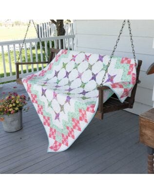GO! Periwinkle Field Throw Quilt Pattern
