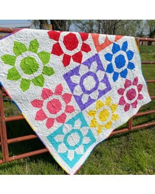 GO! Merry Go Round Flowers Throw Quilt Pattern