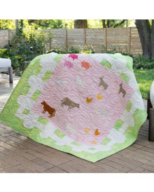 GO! On the Farm Throw Quilt Pattern