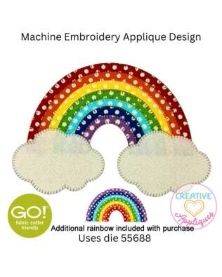 GO! Rainbow Applique Embroidery Design By Creative Appliques