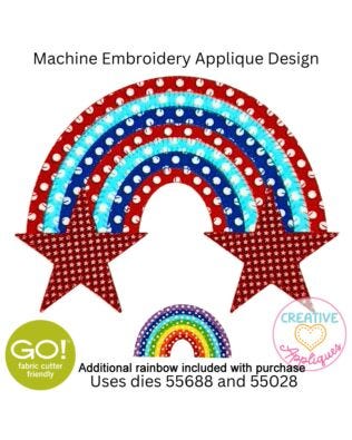 GO! Rainbow Stars Applique Embroidery Design By Creative Appliques