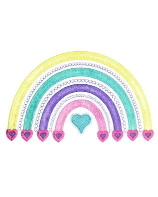 GO! Rainbow Set Embroidery by V-Stitch Designs