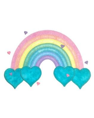 GO! Rainbow Hearts Embroidery by V-Stitch Designs