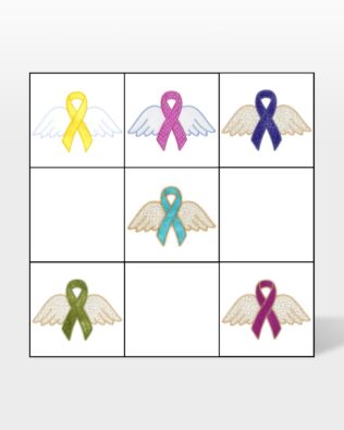 GO! Awareness Ribbons with Wings by V-Stitch Designs (VQ-ARW)
