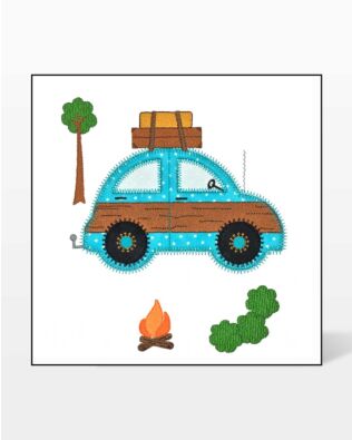 GO! Camper Car Embroidery by V-Stitch Designs