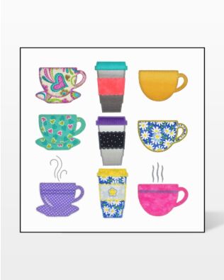GO! Coffee and Tea Medley 1 Embroidery by V-Stitch Designs