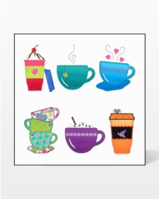 GO! Coffee and Tea Medley 2 Embroidery by V-Stitch Designs