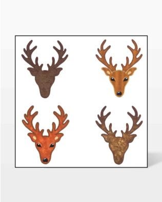 GO! Deer Head Set Embroidery by V-Stitch Designs