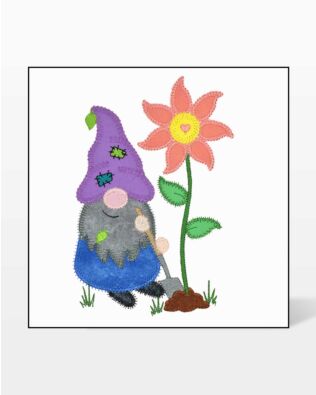 GO! Gnome Planting Embroidery by V-Stitch Designs
