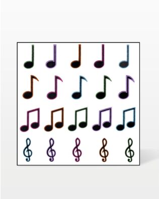 GO! Musical Medley Embroidery Design by V-Stitch Designs