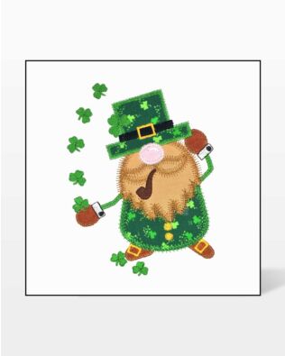 GO! Irish Gnome with Top Hat Embroidery by V-Stitch Designs