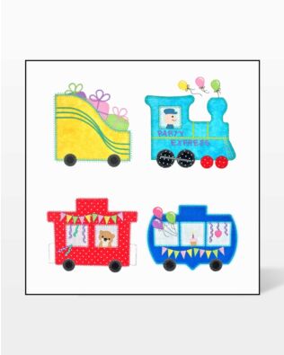 GO! Party Train Embroidery by V-Stitch Designs