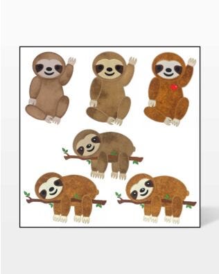 GO! Sloth Set Embroidery by V-Stitch Designs
