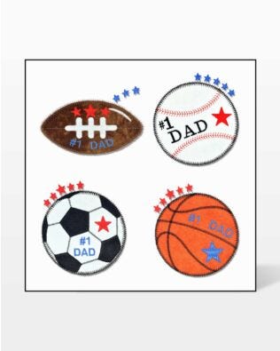GO! Sports Medley #1 Dad Embroidery by V-Stitch Designs