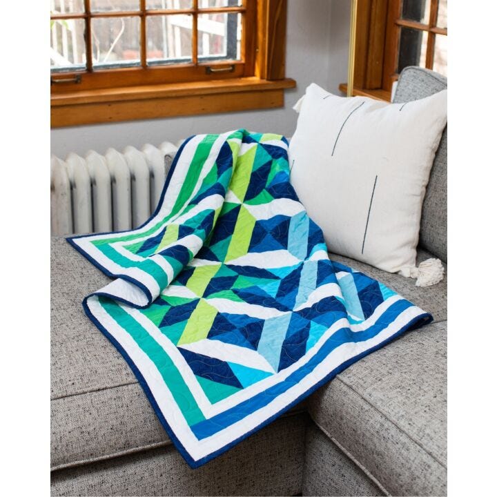 【KOOLOSET】Waveya Quilting Padding GO! Ocean Waves Throw Quilt Pattern - AccuQuilt