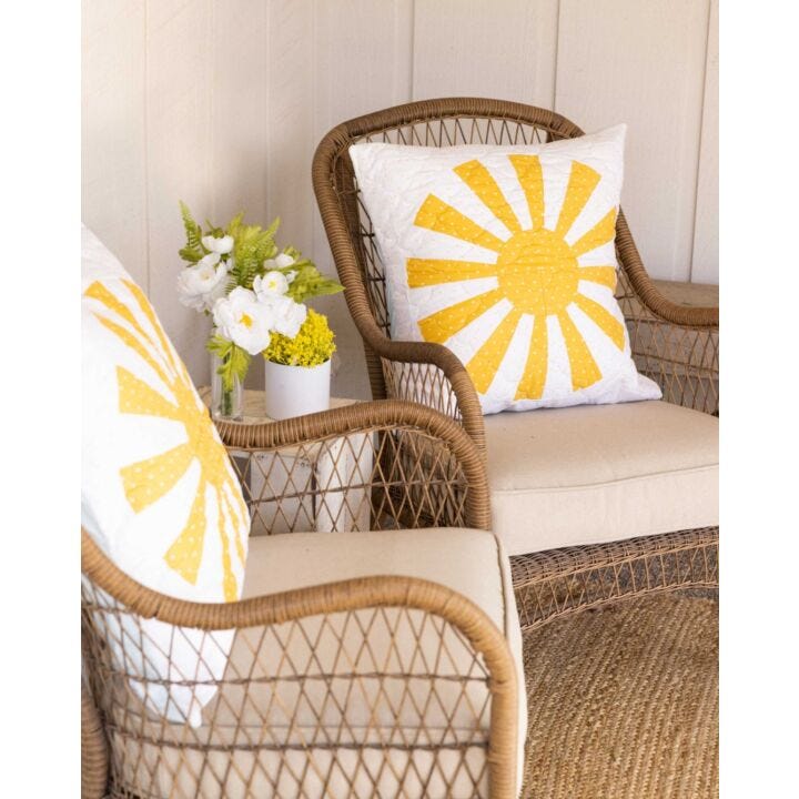 "Sunrays” is a Free Autumn Quilted Pillow Pattern designed by Kristina Brinkerhoff of Center Street Quiltsfound from AccuQuilt!