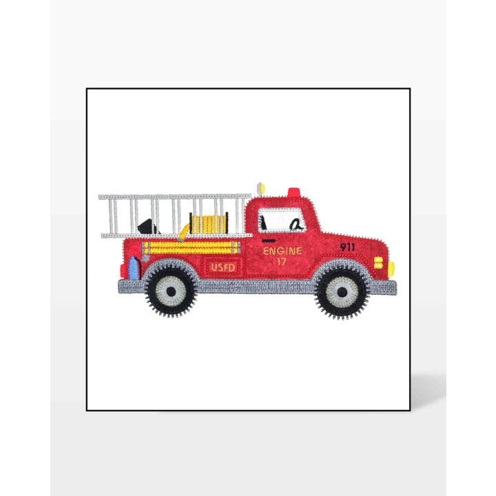 GO! Fire Truck Embroidery by V-Stitch Designs - AccuQuilt go-fire-truck-embroidery-by-v-stitch-designs-accuquilt