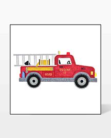 GO! Fire Truck Embroidery by V-Stitch Designs