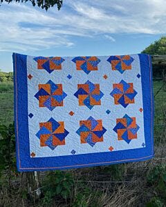 GO! Whirling Card Trick Throw Quilt Pattern