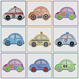GO! Cute Car Embroidery Collage