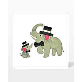 GO! Elephant Family with Top Hats Embroidery Specialty Designs