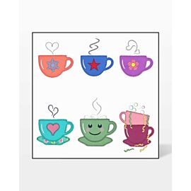 GO! Coffee Set Embroidery by V-Stitch Designs 