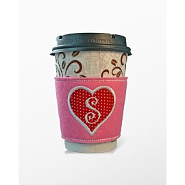 Monogrammed Heart Coffee Cozies