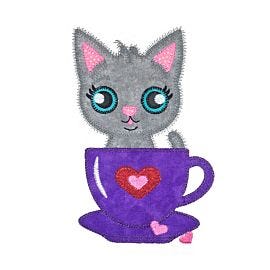 GO! Sweet Tea Kitten Embroidery by V-Stitch Designs