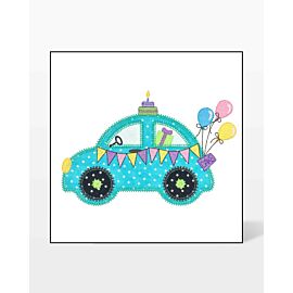 GO! Birthday Cute Car Embroidery by V-Stitch Designs